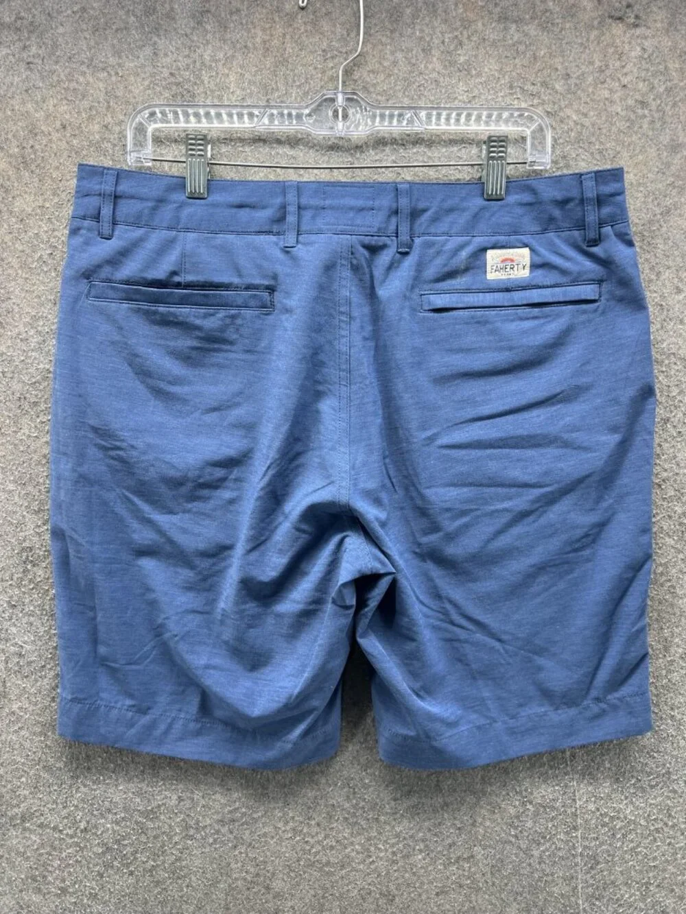 Faherty ALLDAY SHORTS Shorts Mens 34 Blue Knit Chino Stretch 9 Inseam Summer